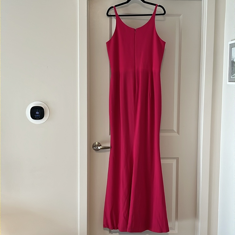 DRESS THE POPULATION Iris Slit Crepe Gown, Bright Fuchsia, Size XXL - Picture 8 of 13